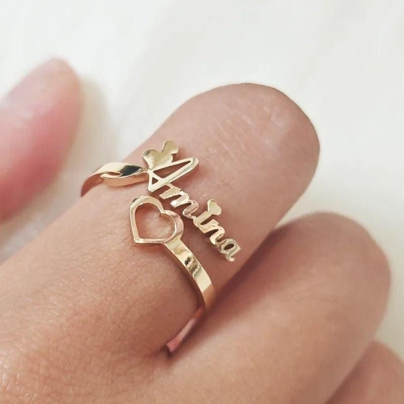 Heart Name Ring