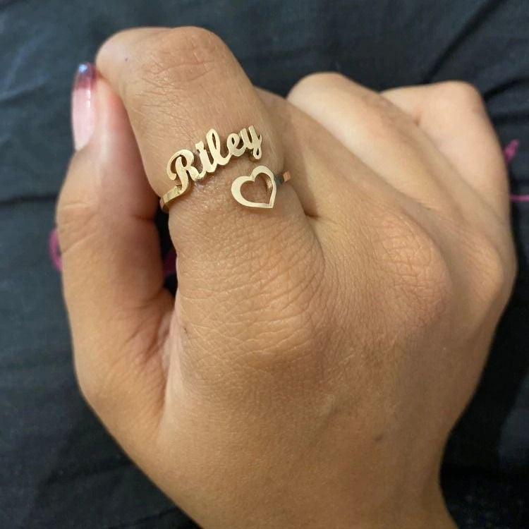 Heart Name Ring