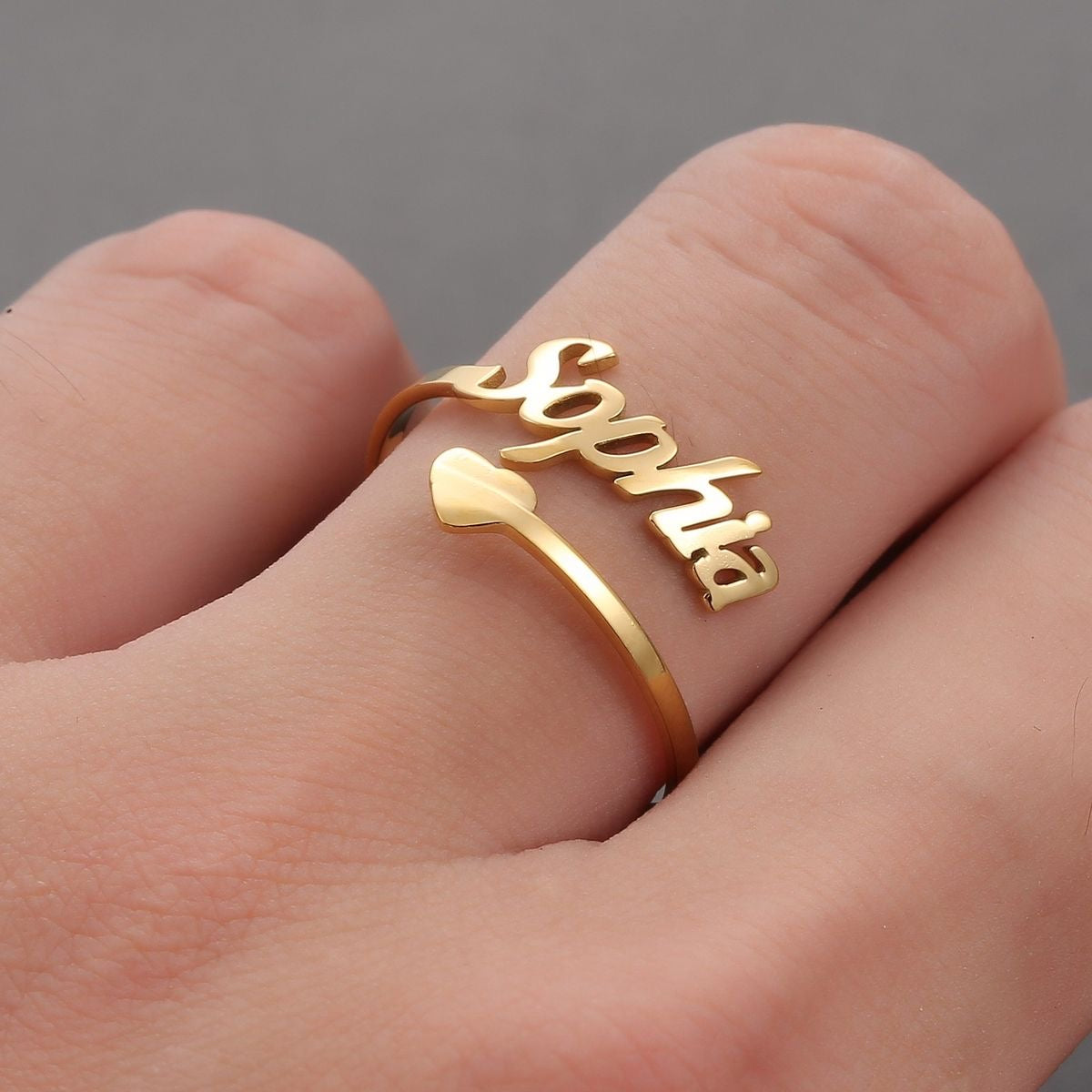 Heart Name Ring