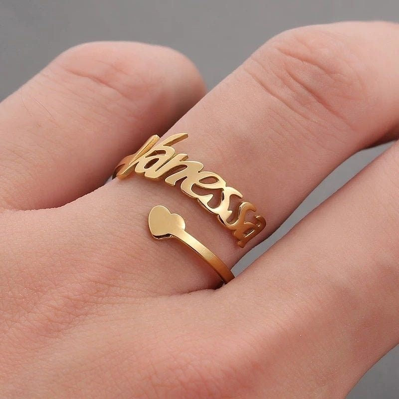 Heart Name Ring