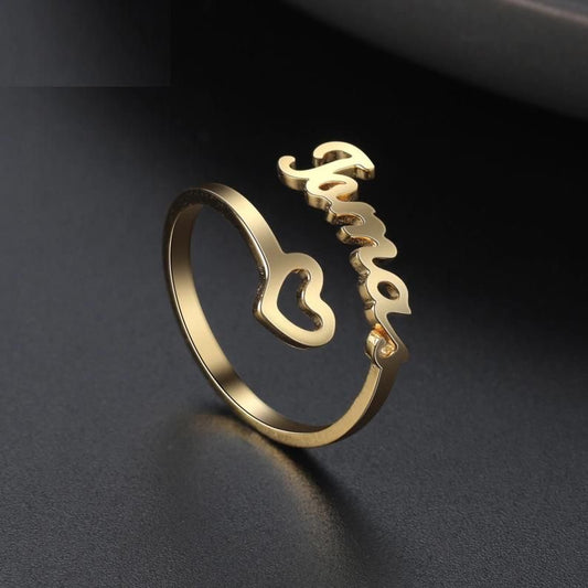 Heart Name Ring