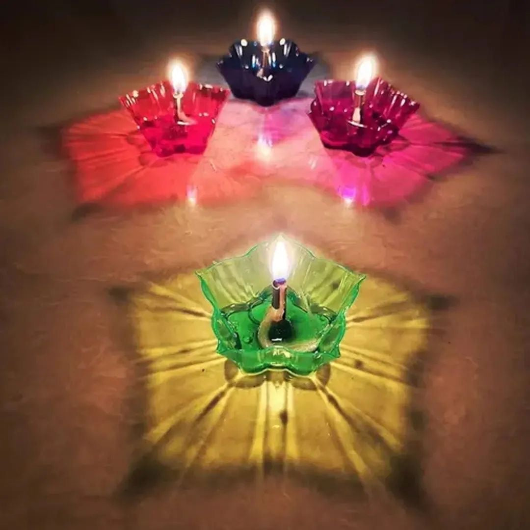 3D Reusable Reflective Shadow Colourful Diya