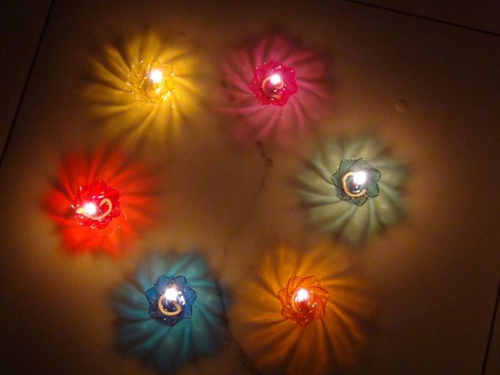 3D Reusable Reflective Shadow Colourful Diya