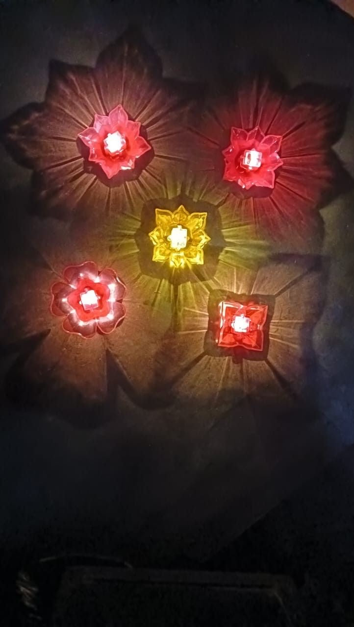 3D Reusable Reflective Shadow Colourful Diya